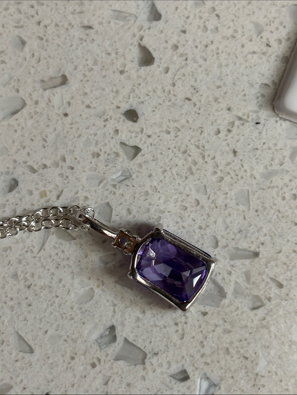 925 Sterling Silver Amethyst Pendant Necklace - Picture 9 of 11